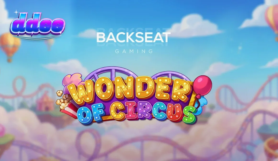Cenário vibrante e colorido do slot Wonder of Circus com elementos de circo e luzes de neon.